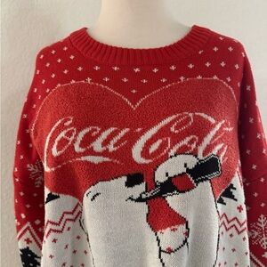 Coca Cola Polar Bear Holiday‎ Unisex Sweater Official Licensed Product Sz. L EUC